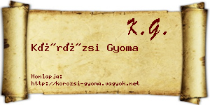 Körözsi Gyoma névjegykártya